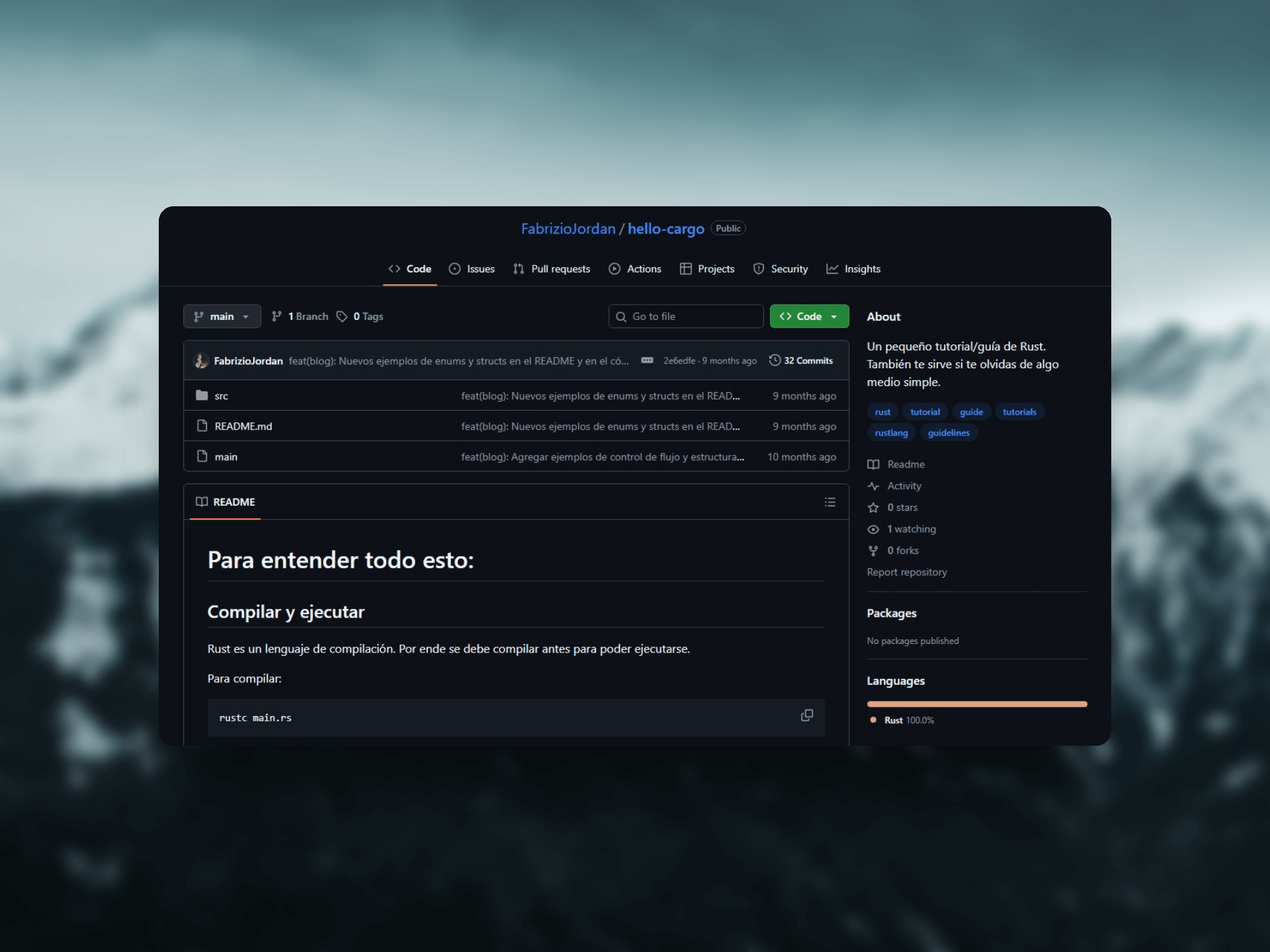 Tutoriales de Ayuda creados por mí para aprender Rust.